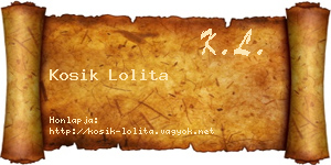 Kosik Lolita névjegykártya